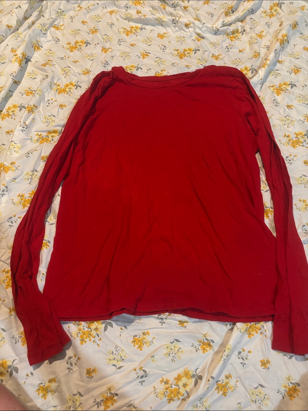 Time and Tru Red Long Sleeve Crewneck Tee